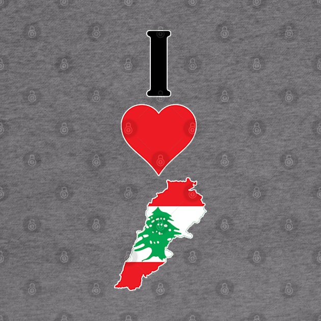 I Heart Lebanon Vertical I Love Lebanese National Flag Map by Sports Stars ⭐⭐⭐⭐⭐